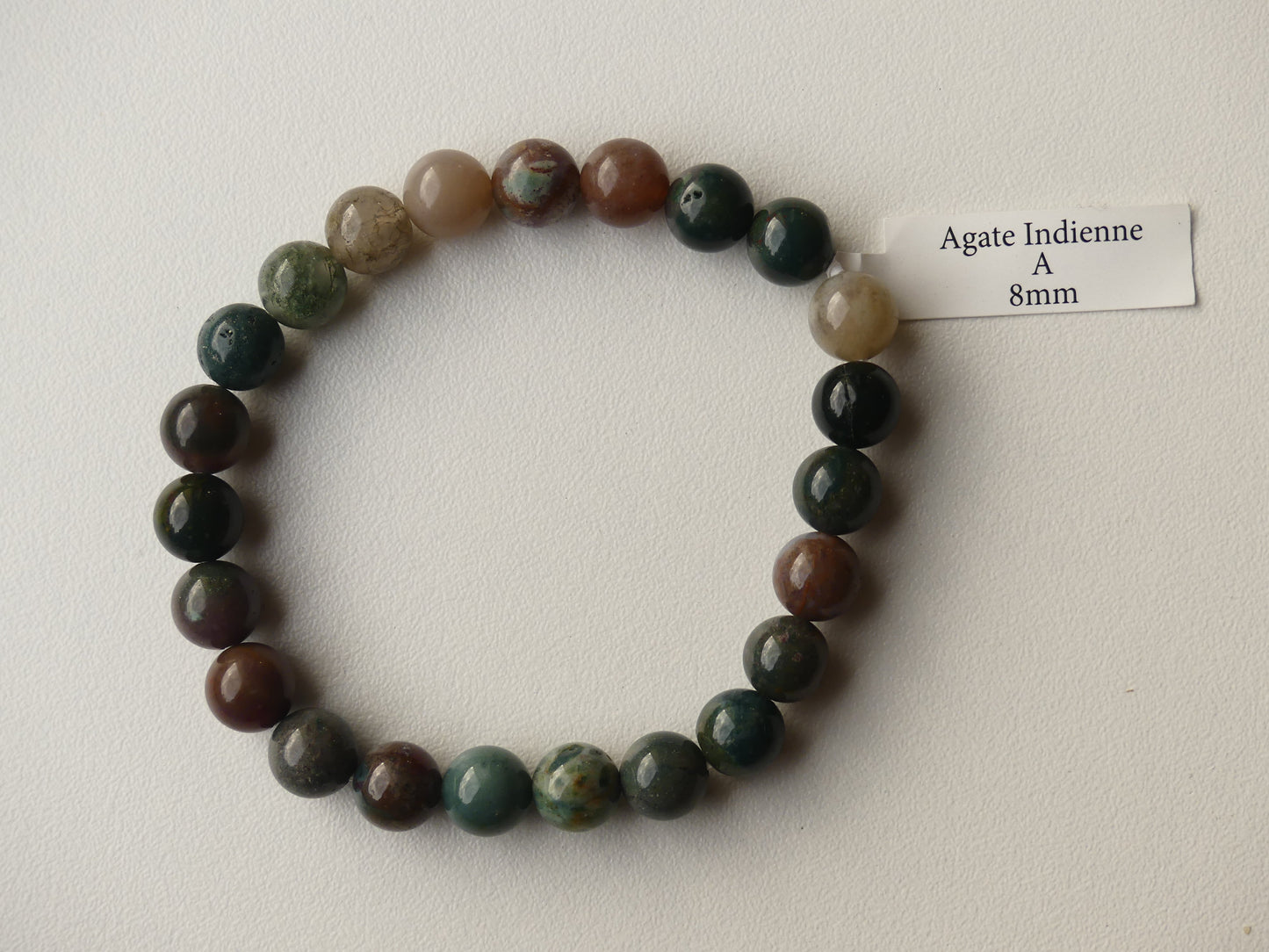 Bracelet boule 08mm Agate Indienne A