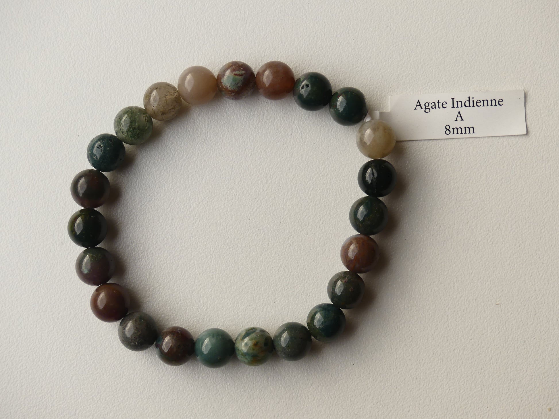Bracelet boule 08mm Agate Indienne A