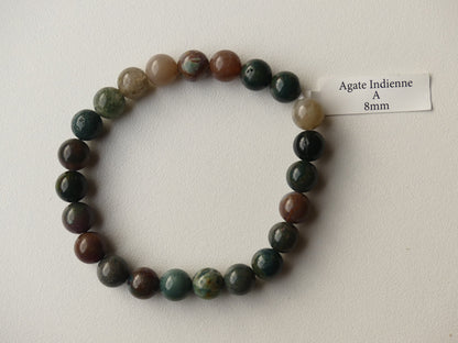 Bracelet boule 08mm Agate Indienne A