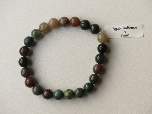 Bracelet boule 08mm Agate Indienne A