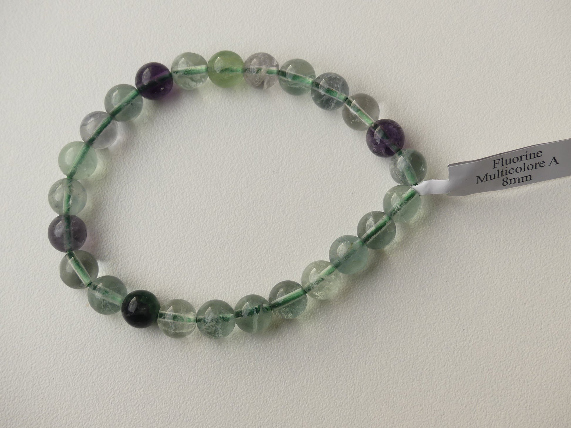 Bracelet boule 08mm Fluorine Multicolore A - Les p'tits cadeaux