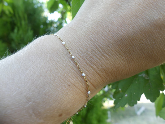 bracelet chine émaillée blanc