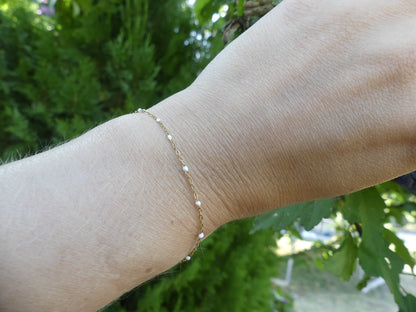 bracelet chine émaillée blanc