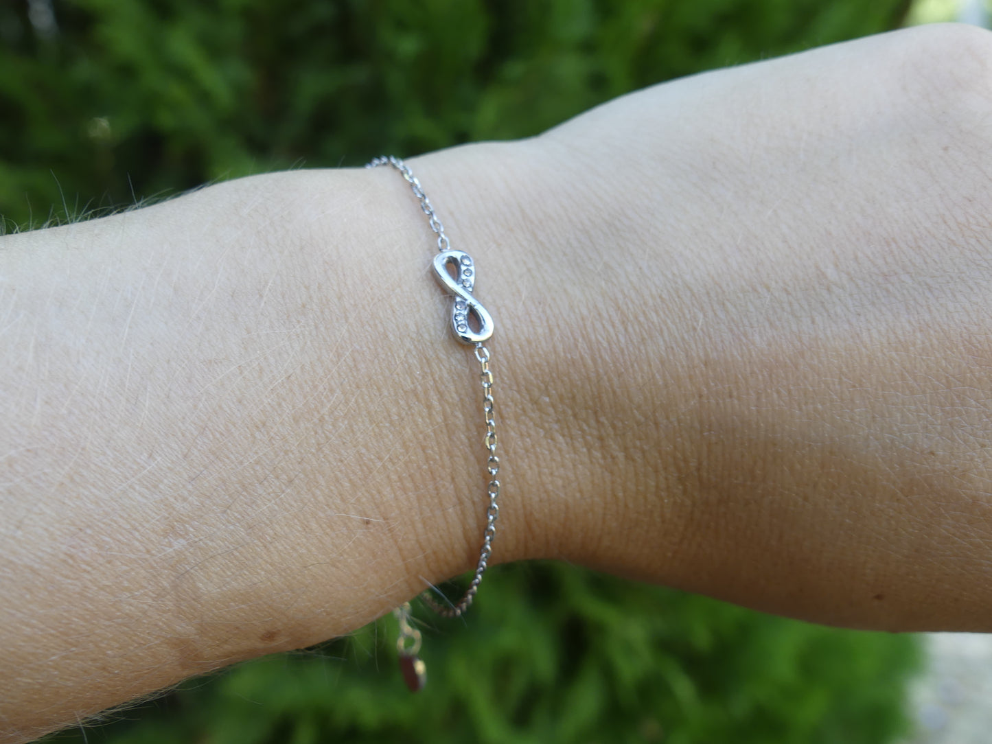 bracelet pendentif infini argenté