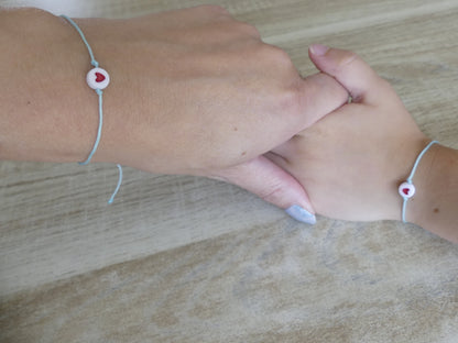 Bracelet duo maman-enfant – Le cœur qui reste, spécial rentrée des classes