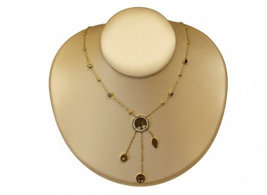 collier arbre de vie en acier inoxydable doré