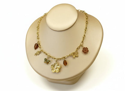 collier charms fleur de lumière acier inoxydable