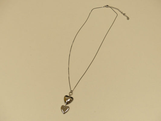 Collier - pendentif double coeur