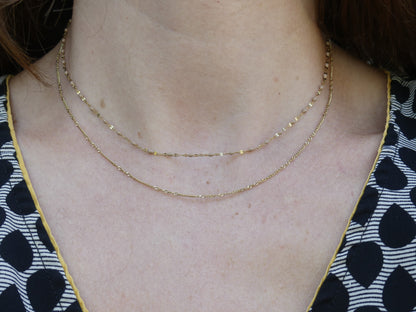 collier 2 rang chaine émaillée et maille grain ce café camel