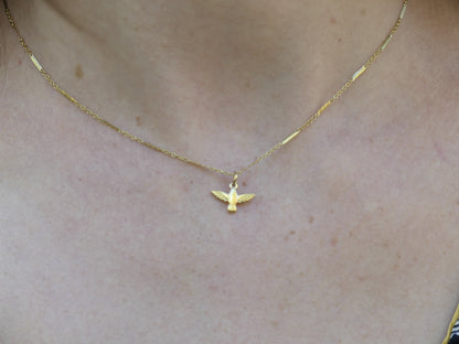 Collier petit oiseau femme et enfant – acier inoxydable doré