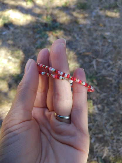 Bracelet mémoire pour femme en acier inoxydable et perles miyuki