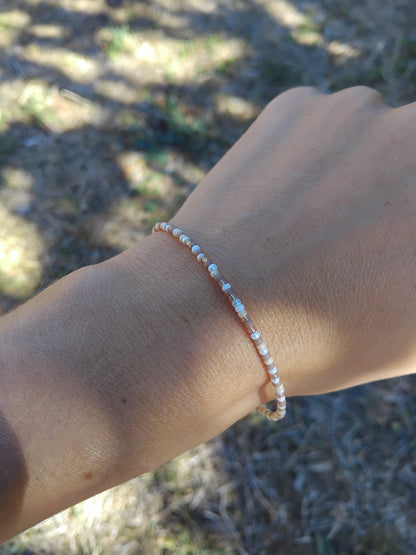 Bracelet mémoire pour femme en acier inoxydable et perles miyuki