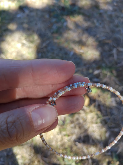 Bracelet mémoire pour femme en acier inoxydable et perles miyuki