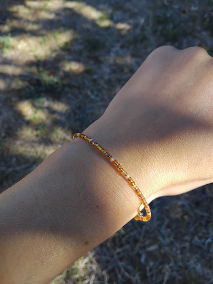 Bracelet mémoire pour femme en acier inoxydable et perles miyuki
