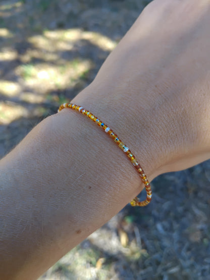 Bracelet mémoire pour femme en acier inoxydable et perles miyuki