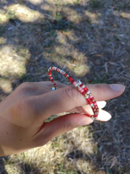 Bracelet mémoire pour femme en acier inoxydable et perles miyuki